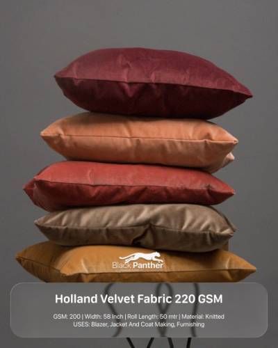 Premium Holland Velvet 220 GSM | 58” Wide Fabric for Jackets, Blazers & Upholstery in Surat